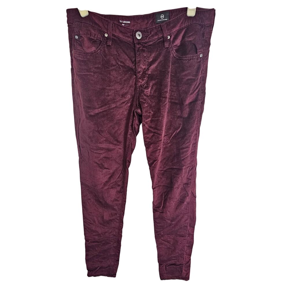Adriano Goldschmeid AG Womens The Legging Super Skinny Shiny Pants 29R Burgundy